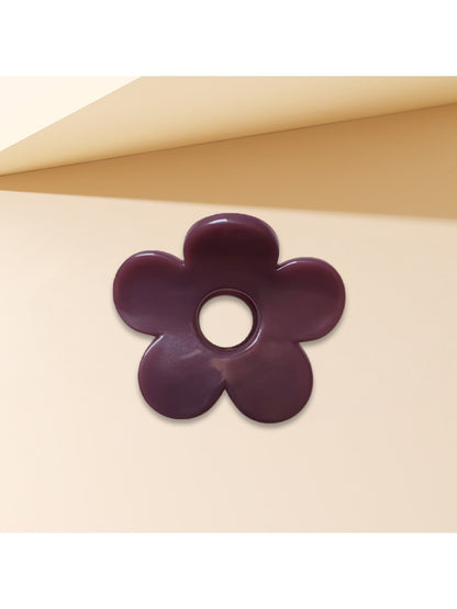 Beau - Chic Glossy Flower Shape Plastic Claw Clip