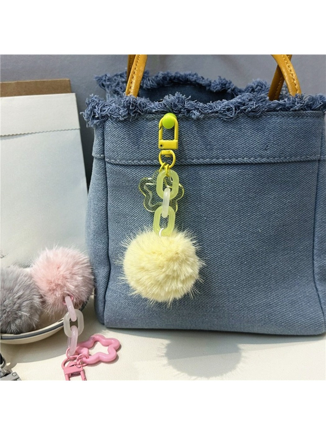 Keypus - Single Pompom Bag Charm Keychain