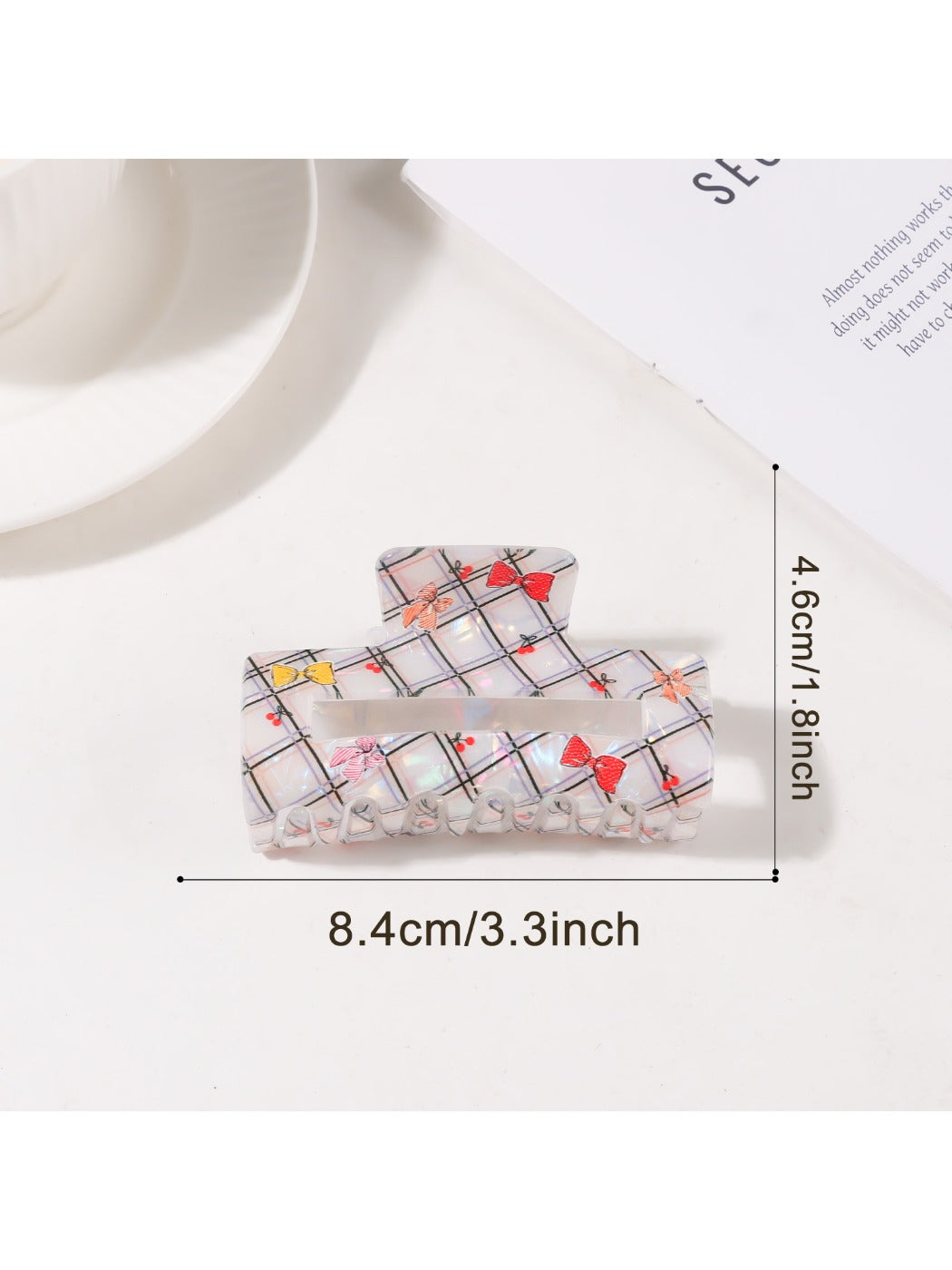 Beau - Elegant Plaid Square Hair Claw Clip