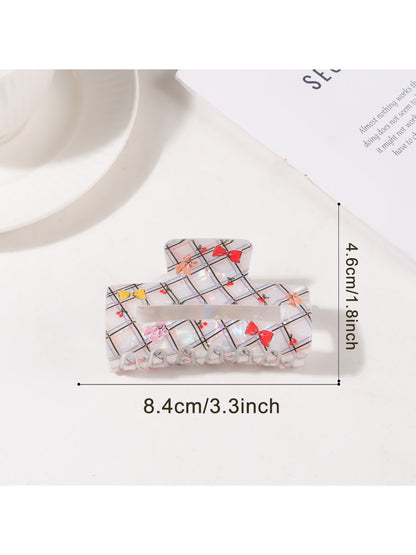 Beau - Elegant Plaid Square Hair Claw Clip
