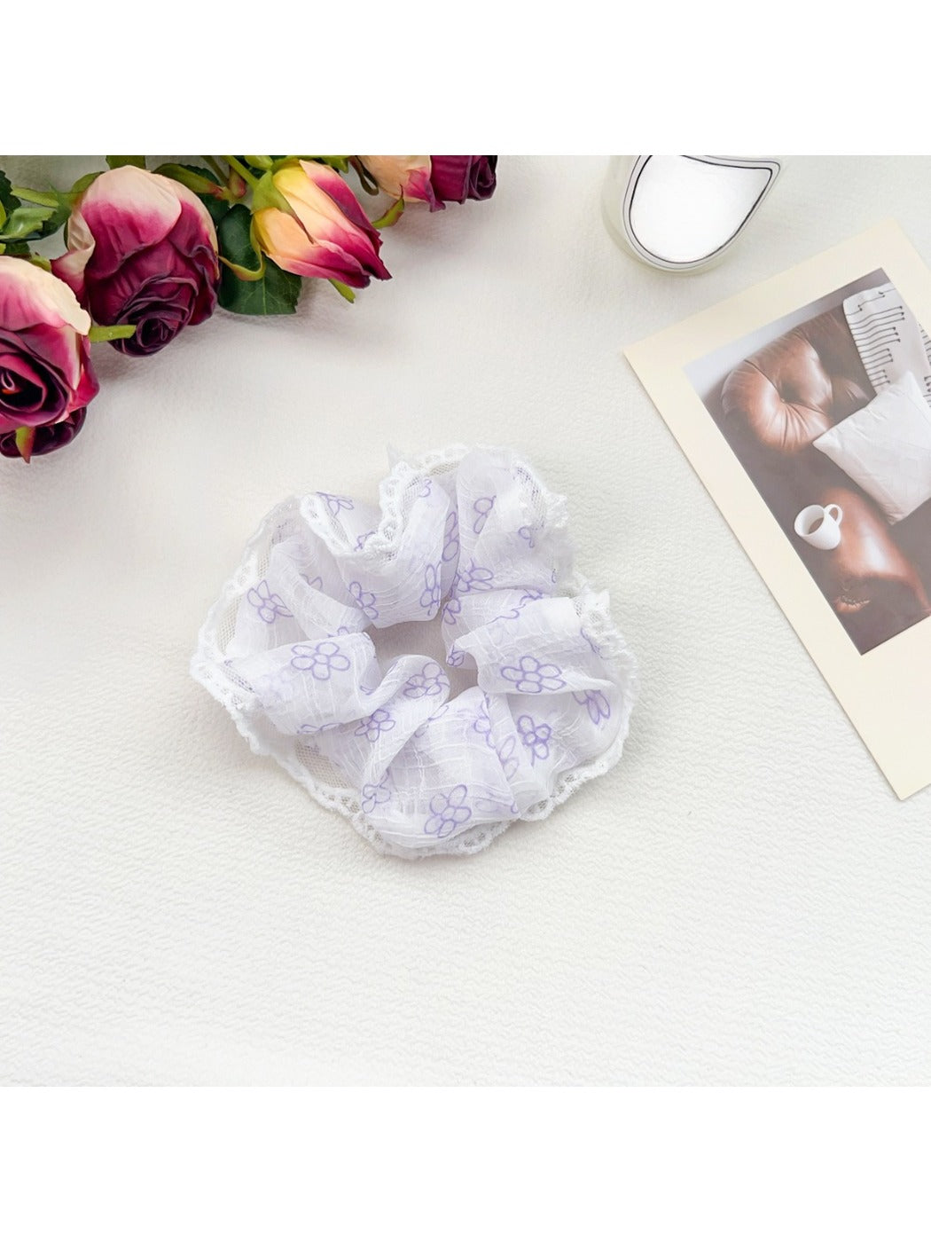 Gifty - Ink Wash Print Ruched Scrunchie