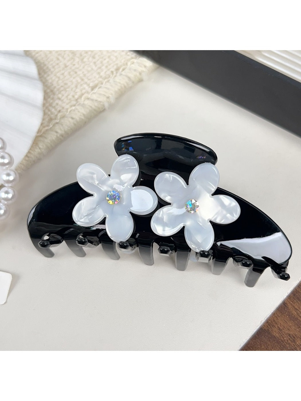 Beau - Floral Butterfly Half Moon Claw Clip