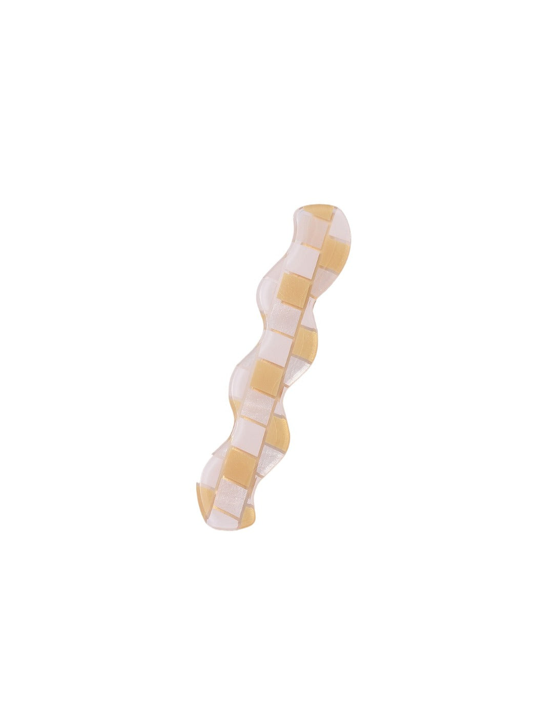 Beau hair clip open, displaying metal clasp mechanism
