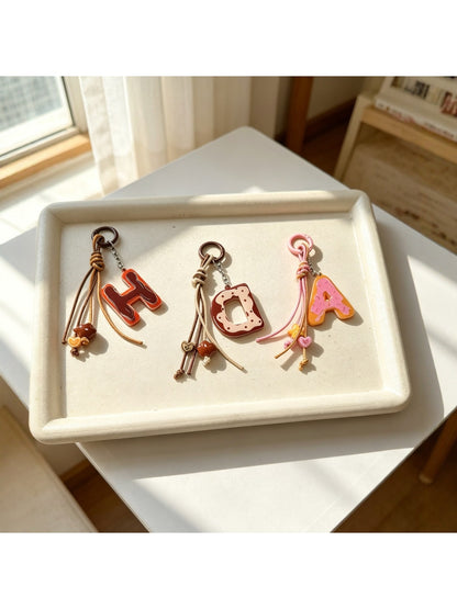 Keypus - Acrylic Alphabet Phone Charm Bag Chain Keychain