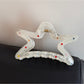 Beau - White Geometric Hair Claw Clip