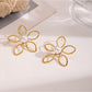 Earedge - Chic Openwork Flower Earrings