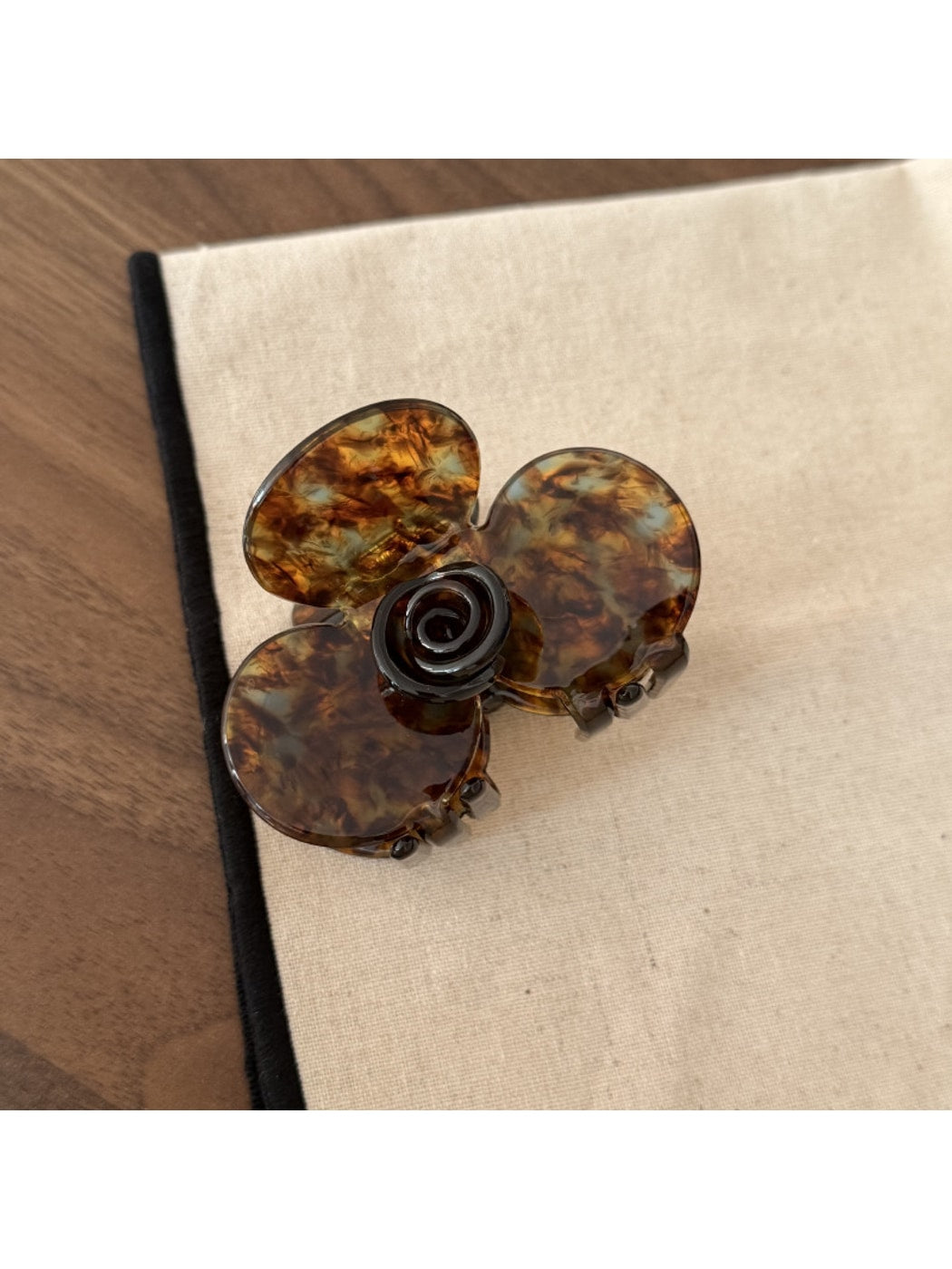 Beau - Floral Textured Acetate Board Claw Clip