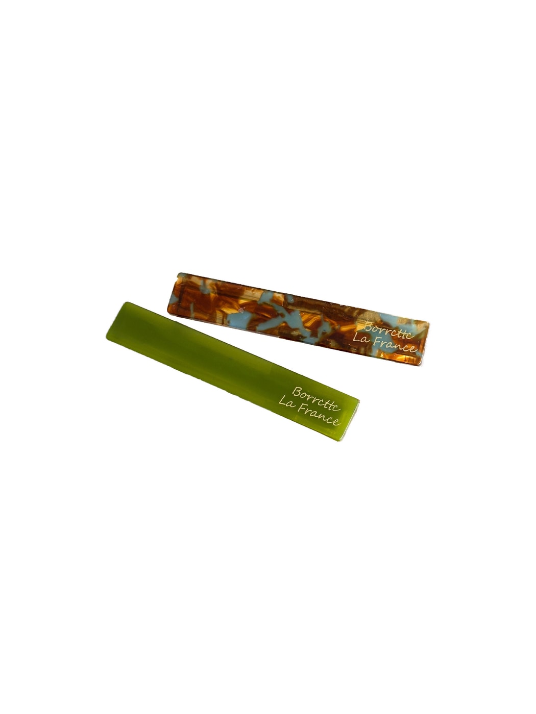 Beau - Simple Short Bar PVC Side Hair Clip Set