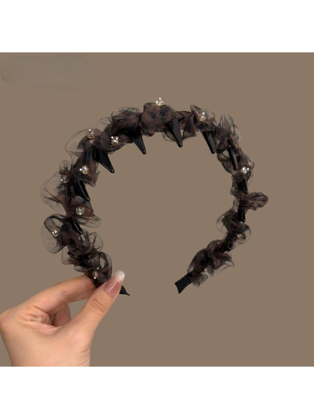 Chic leopard print tulle headband with bow detail on white background