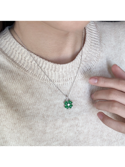 Earedge - Leaf Shape Clover Detail Earrings