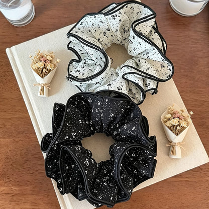 Gifty - Ruffled Floral Polyester Scrunchie