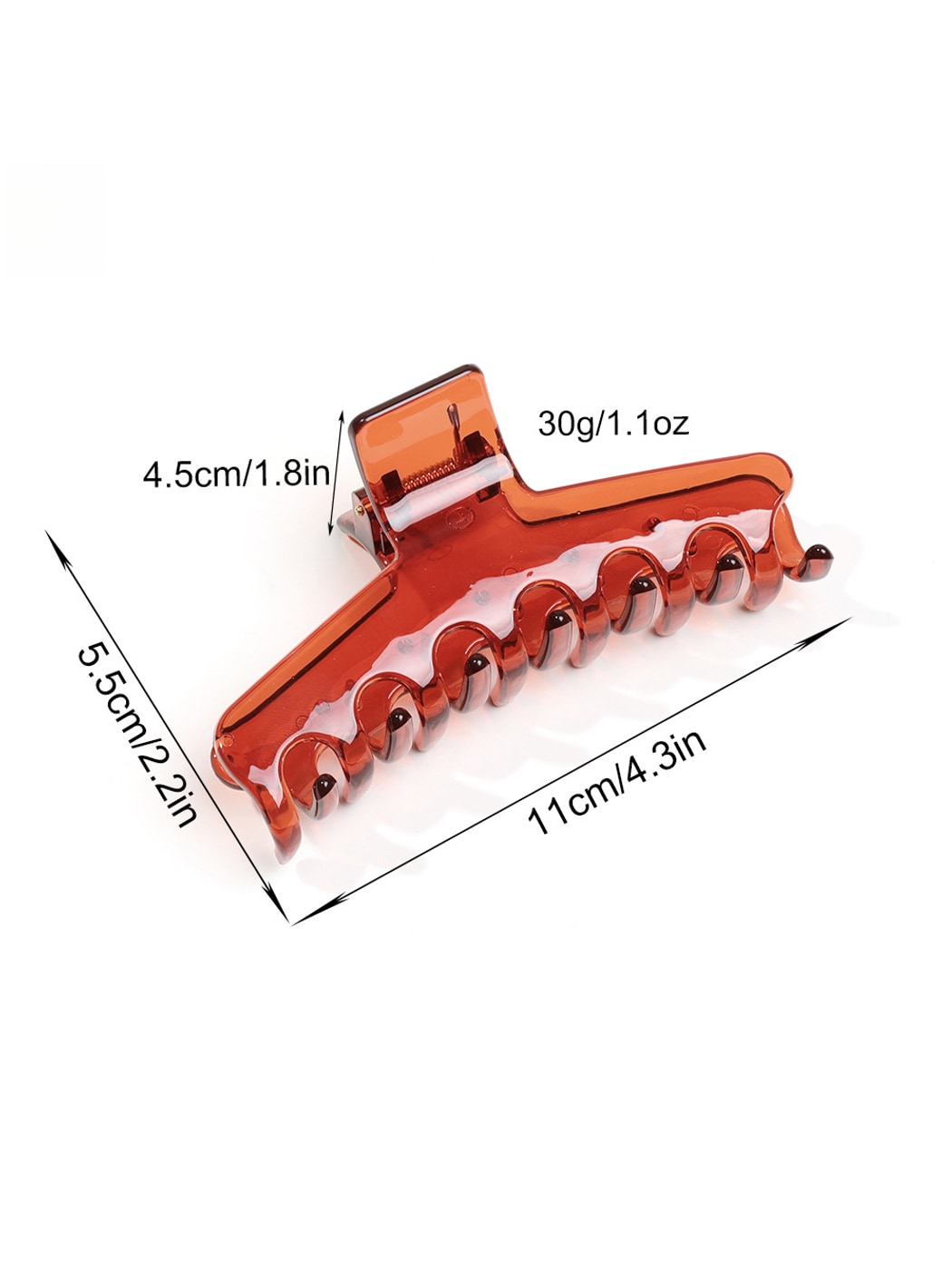 Beau - Clear Finish PC Geometric Hair Claw Clip