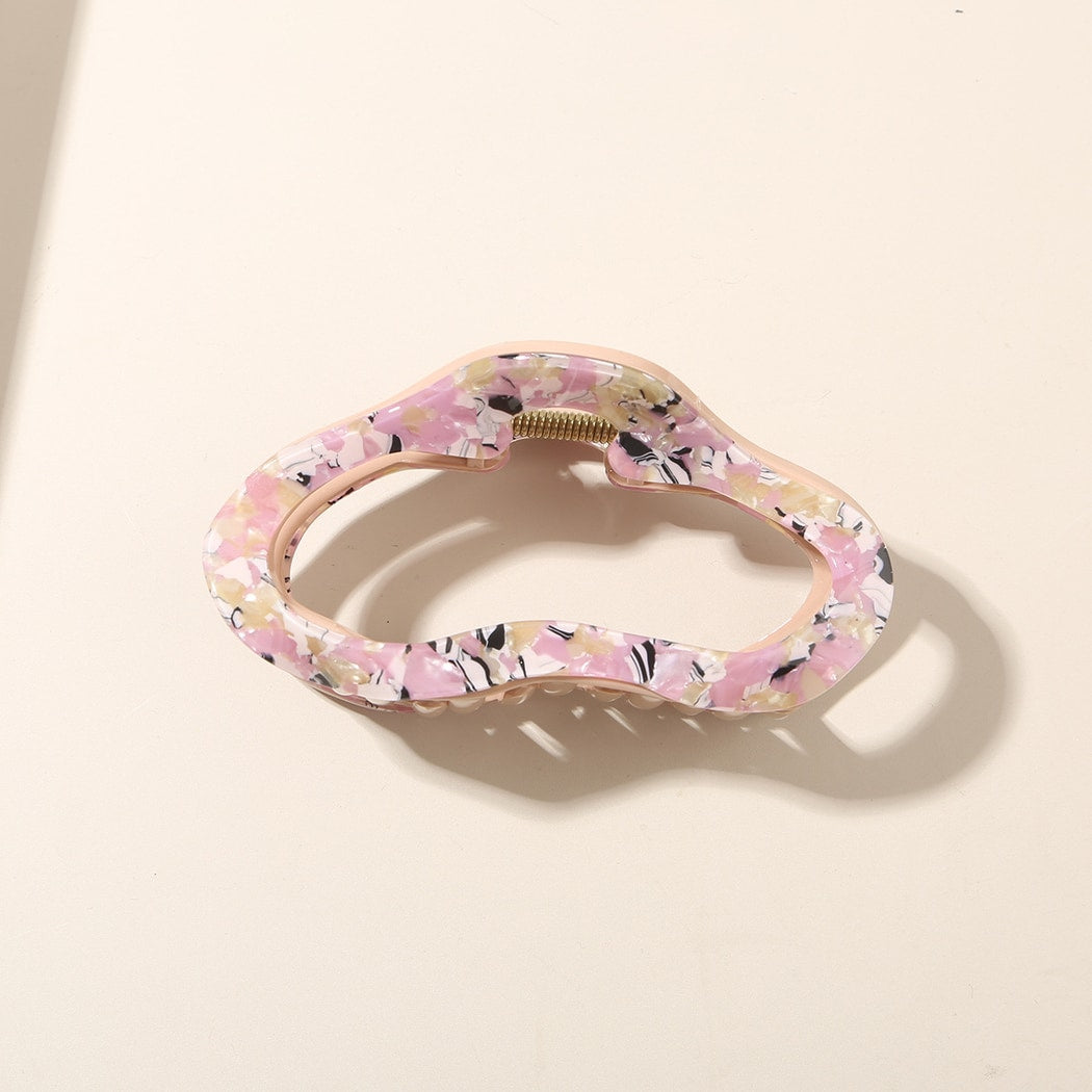 Beau - Cloud Shape Printed Acetate Hair Claw Clip