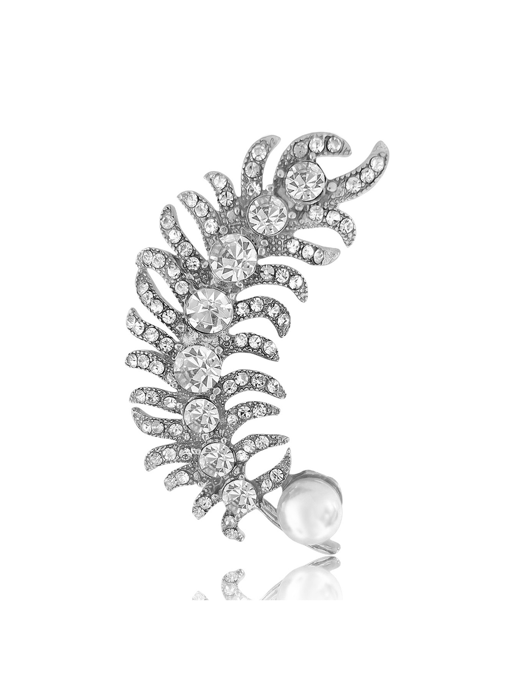 Brovia - Feather Rhinestone Alloy Elegant Brooch Pin