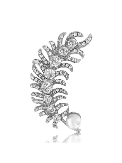 Brovia - Feather Rhinestone Alloy Elegant Brooch Pin