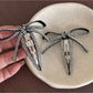 Beau - Rhinestone Bow Side Snap Hair Clip