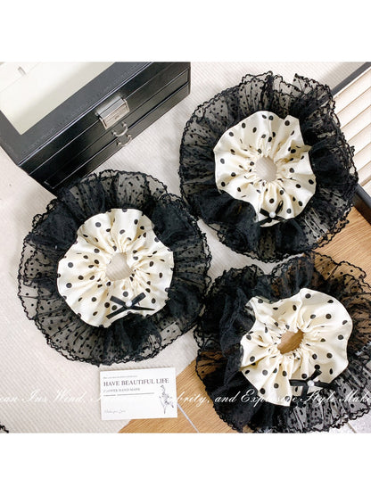 Gifty - Bowknot Wave Point Lace Hair Circle