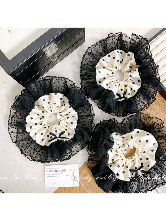 Gifty - Bowknot Wave Point Lace Hair Circle