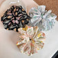 Gifty - Pleated Floral Print Polyester Scrunchie