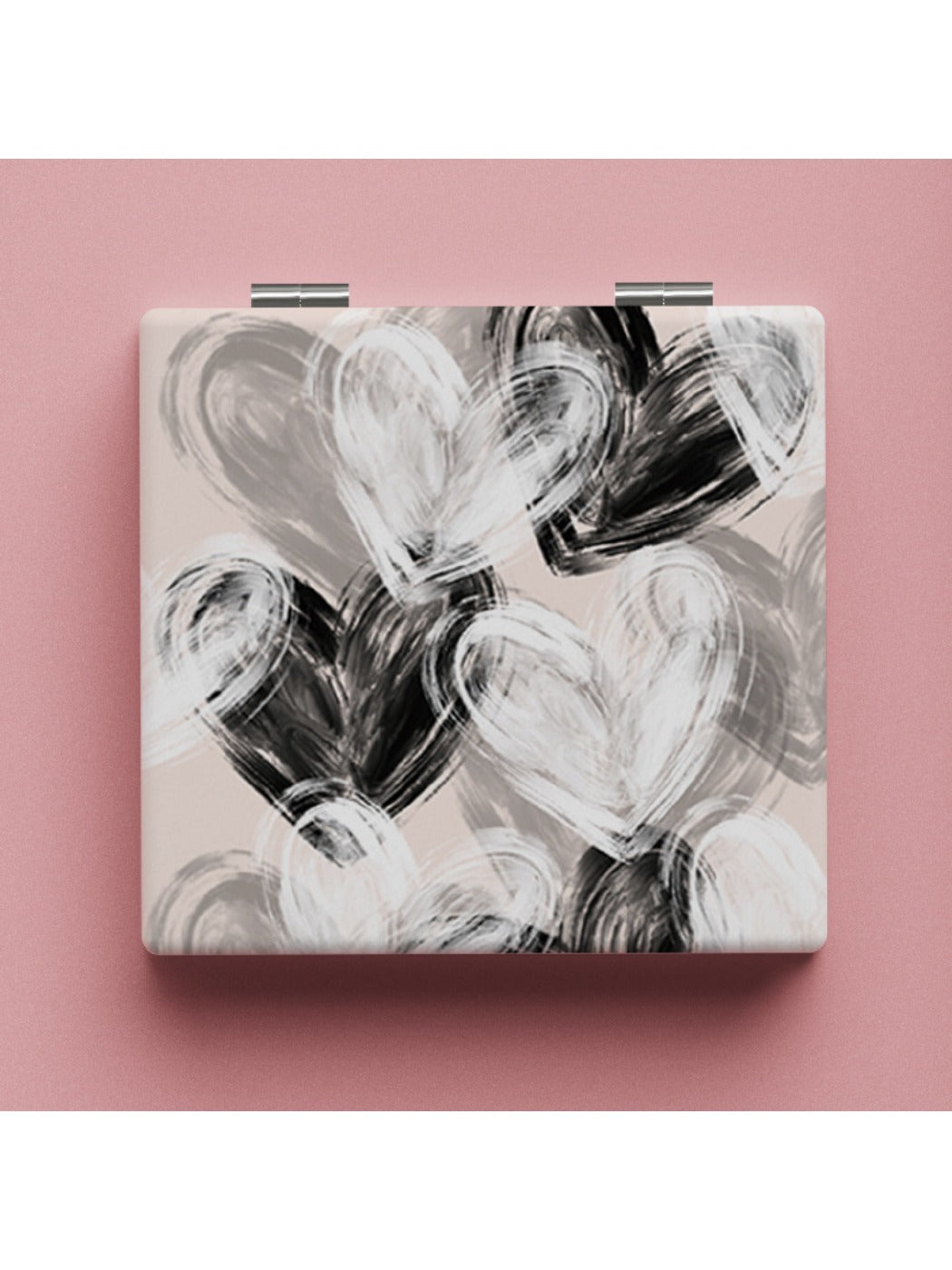 Mirroray - Minimalist Heart Pattern Square Compact Mirror