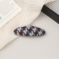 Beau - Geometric Oval Houndstooth Hair Clip