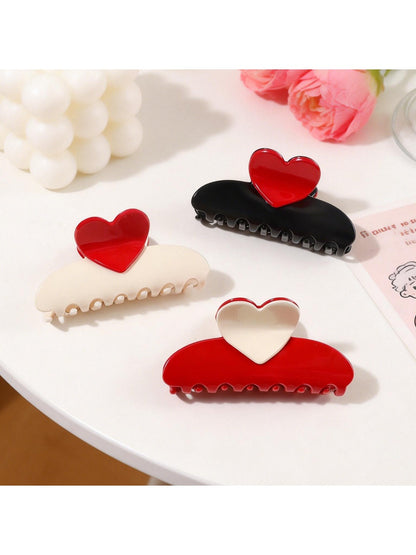 Beau - Valentine's Day Half Moon Hair Claw Clip