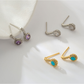 Earedge - Round Geometric Plated Stud Earrings