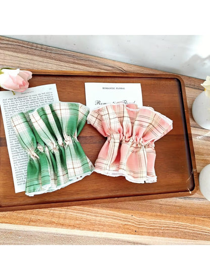 Gifty - Plaid Polyester Fabric High Elastic Scrunchie