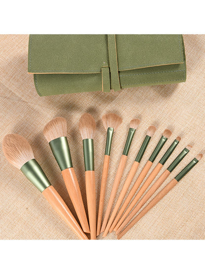Smoosh - 10 Piece Green Makeup Brush Set