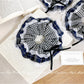 Gifty - Navy Plaid Scrunchie with Lace Trim