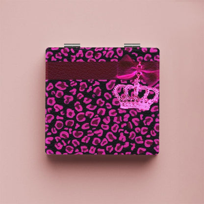 Mirroray - Leopard Print PU Foldable Makeup Mirror