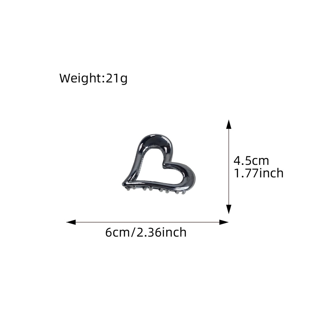 Beau - Minimal Heart Outline Claw Clip