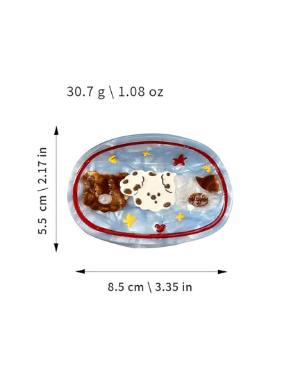 Beau - Puppy Print Round-Shaped Hair Clip