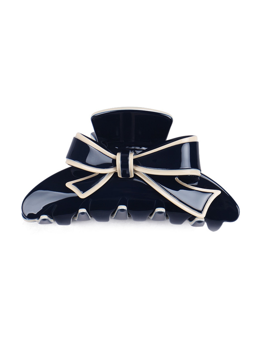 Beau - Acetate Fiber Bow Edge Trim Claw Clip