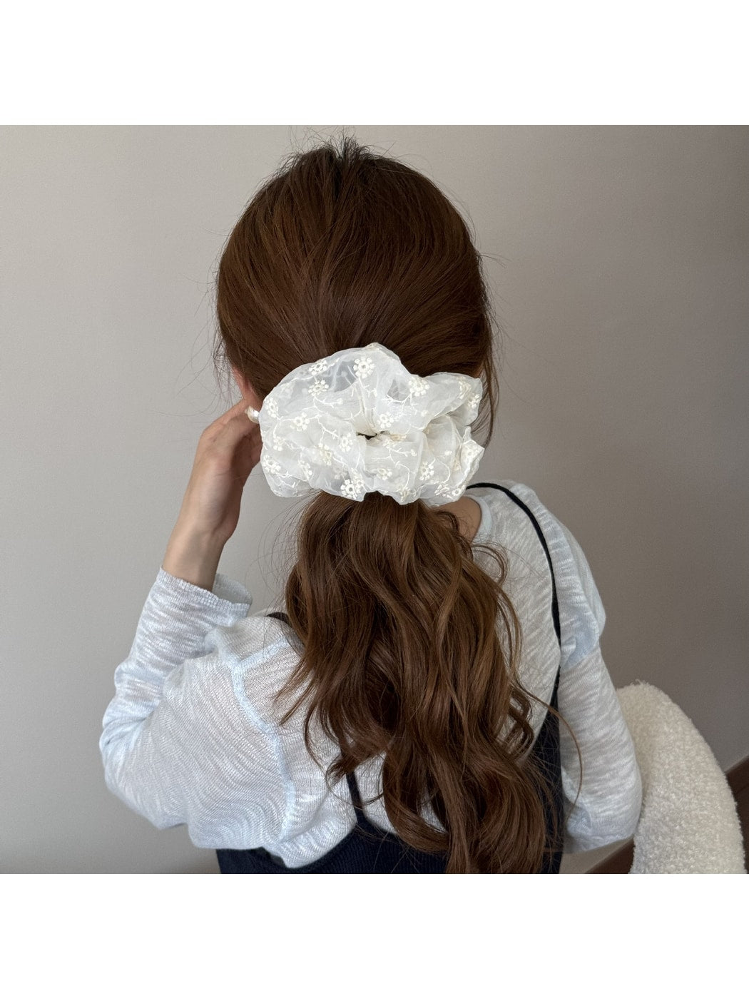 Gifty - Simple Style Embroidered Polyester Scrunchie