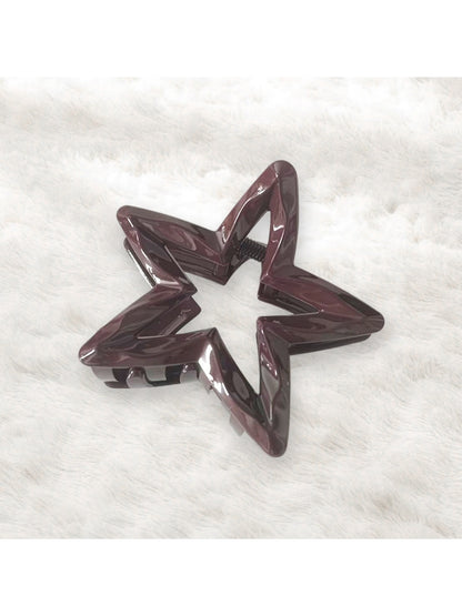 Beau - Minimalist Glossy Hollow Star Hair Claw Clip