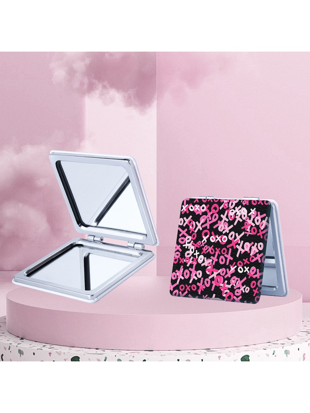 Mirroray - Y2K Graffiti Print Folding Makeup Mirror