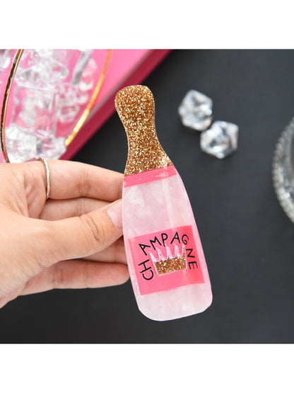 Beau - Pink Wine Bottle Hair Claw Clip