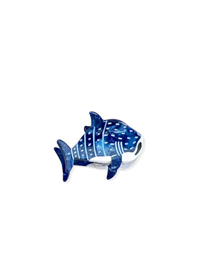 Beau - Glossy Whale Motif Acetate Claw Clip