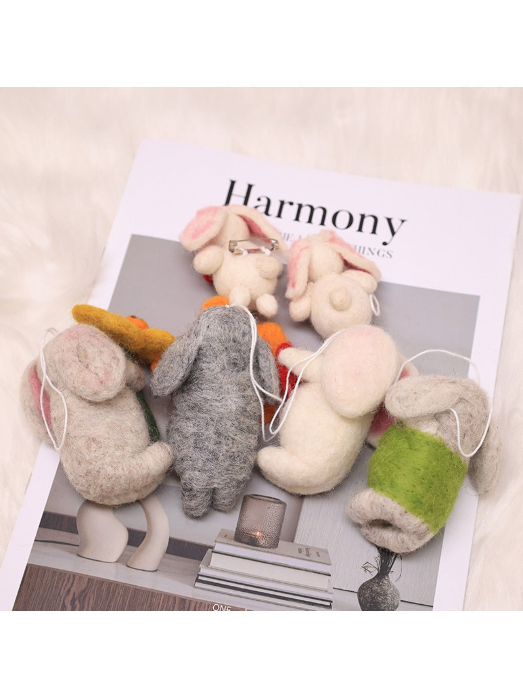 Feltery - Cute 3D Bunny Plush Keychain Bag Charm