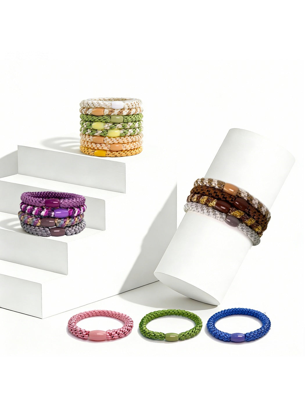 Gifty - Twill Twisted-Shaped Hair Tie Set