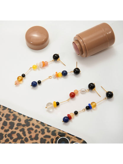 Earedge - Multicolor Bead Drop Earrings