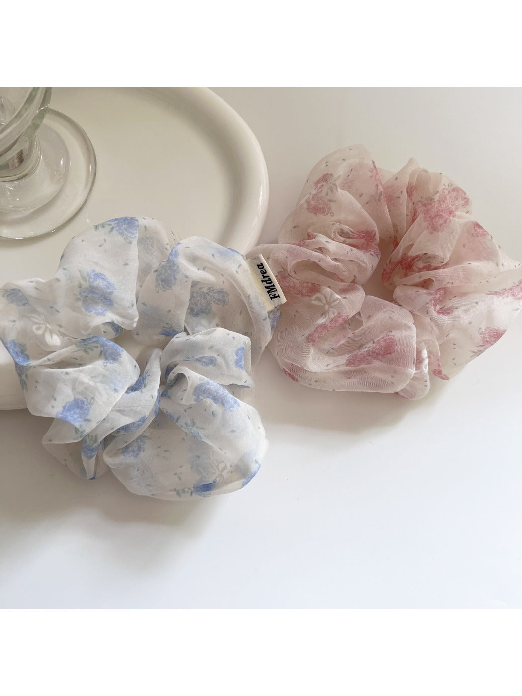 Gifty - Sweet Tulle Floral Print Bow Scrunchie