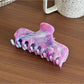 Beau - Marbled Plastic Geometric Line Claw Clip
