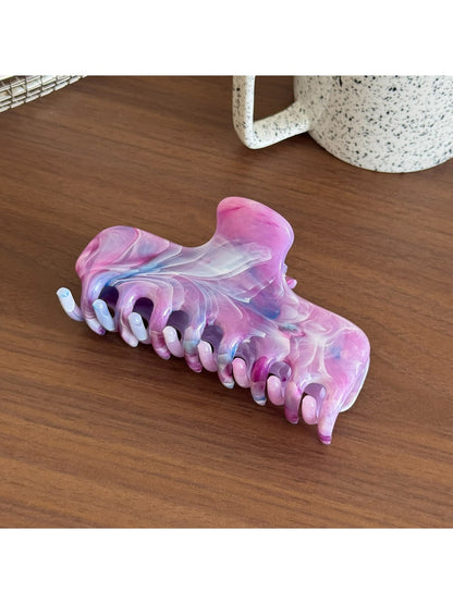Beau - Marbled Plastic Geometric Line Claw Clip