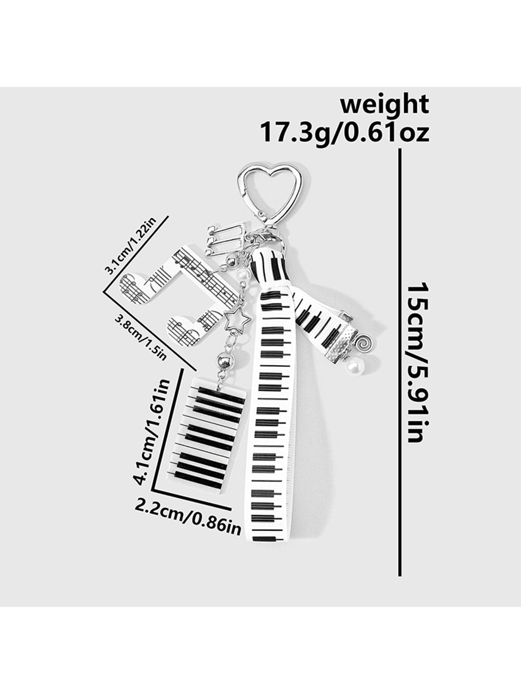Keypus - Modern Minimalist Music Motif Keychain Bag Charm