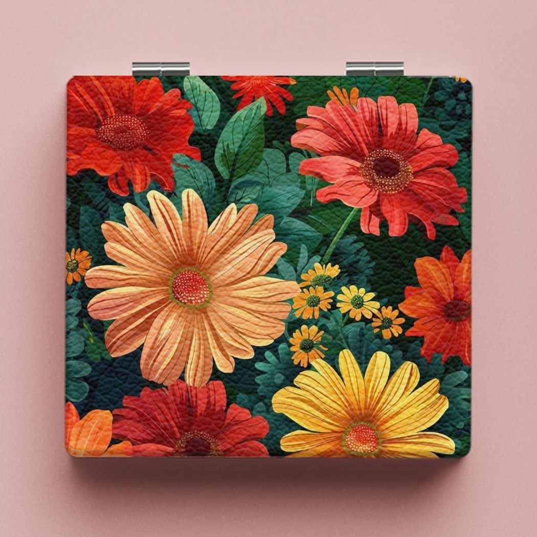 Mirroray - Portable Cartoon Floral Tabletop Makeup Mirror