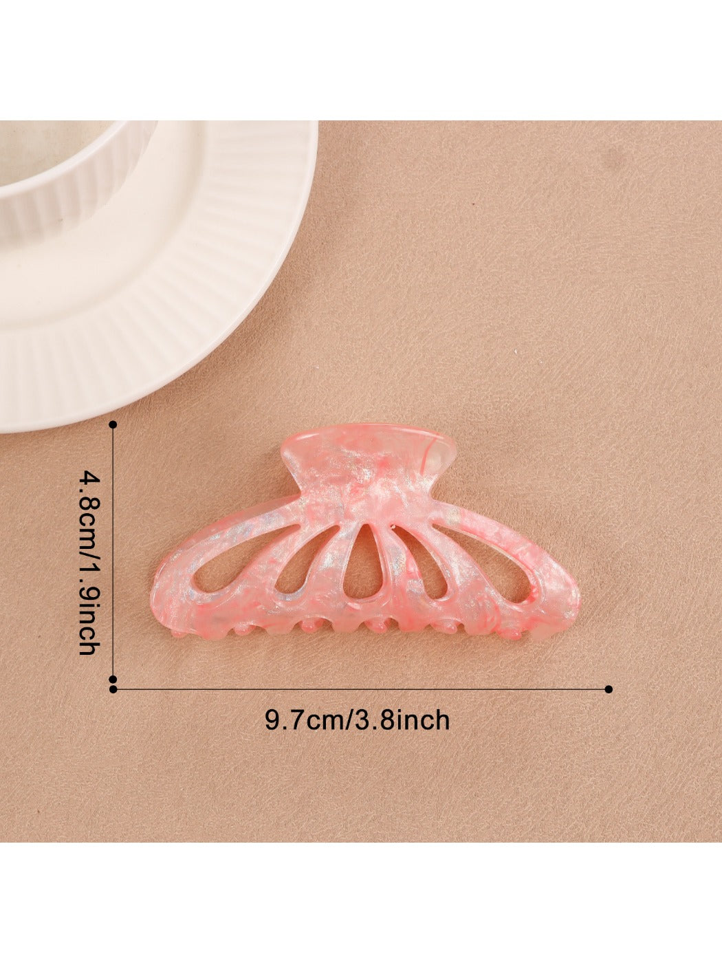 Beau - Colorful Openwork Half Round Claw Clip