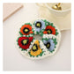 Gifty - Chunky Knit Scrunchie with Floral Design Hair Ties