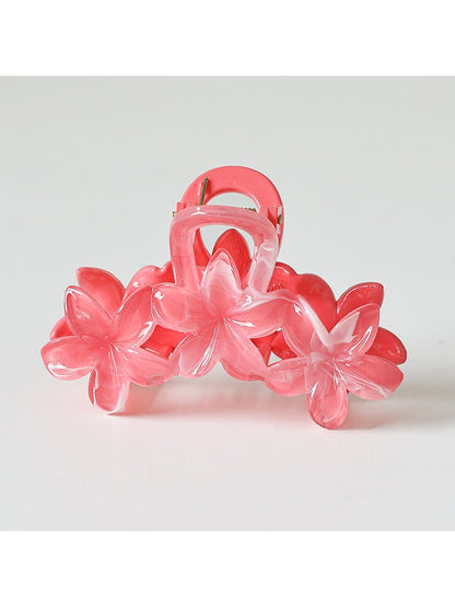 Beau - Transparent Floral Plastic Claw Hair Clip